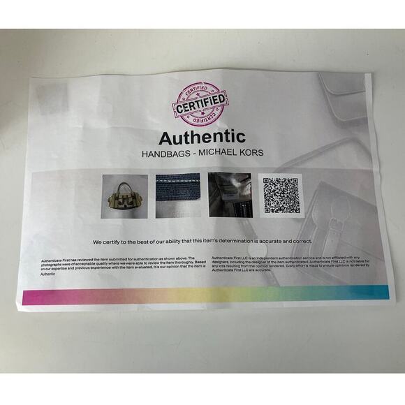 MICHAEL KORS SATIN, CANVAS STRIPED BLINGED MAKEUP DUFFLE BAG - Picture 16 of 16